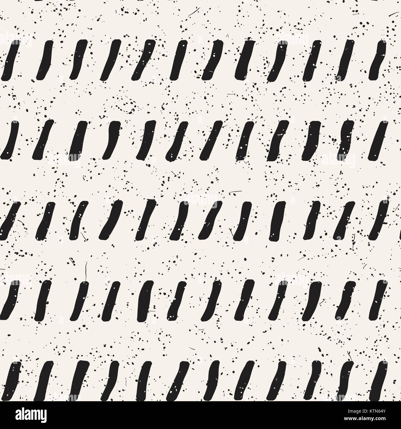 Seamless pattern with hand drawn brush strokes. Ink doodle grunge ...