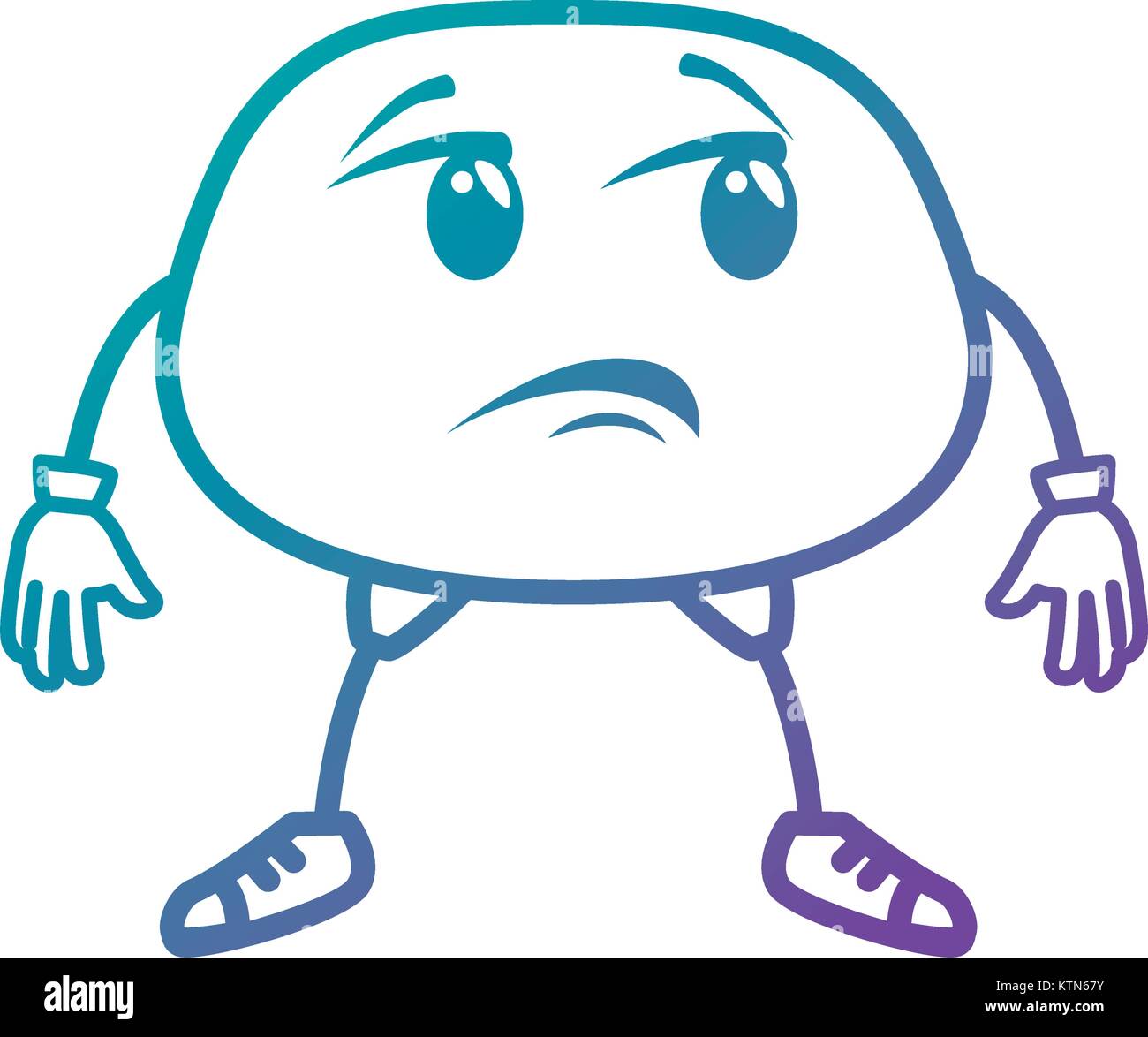 sad face emoji character vector illustration design Stock Vector Image ...