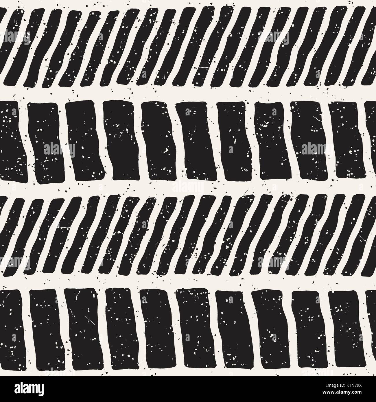 Seamless pattern with hand drawn brush strokes. Ink doodle grunge ...