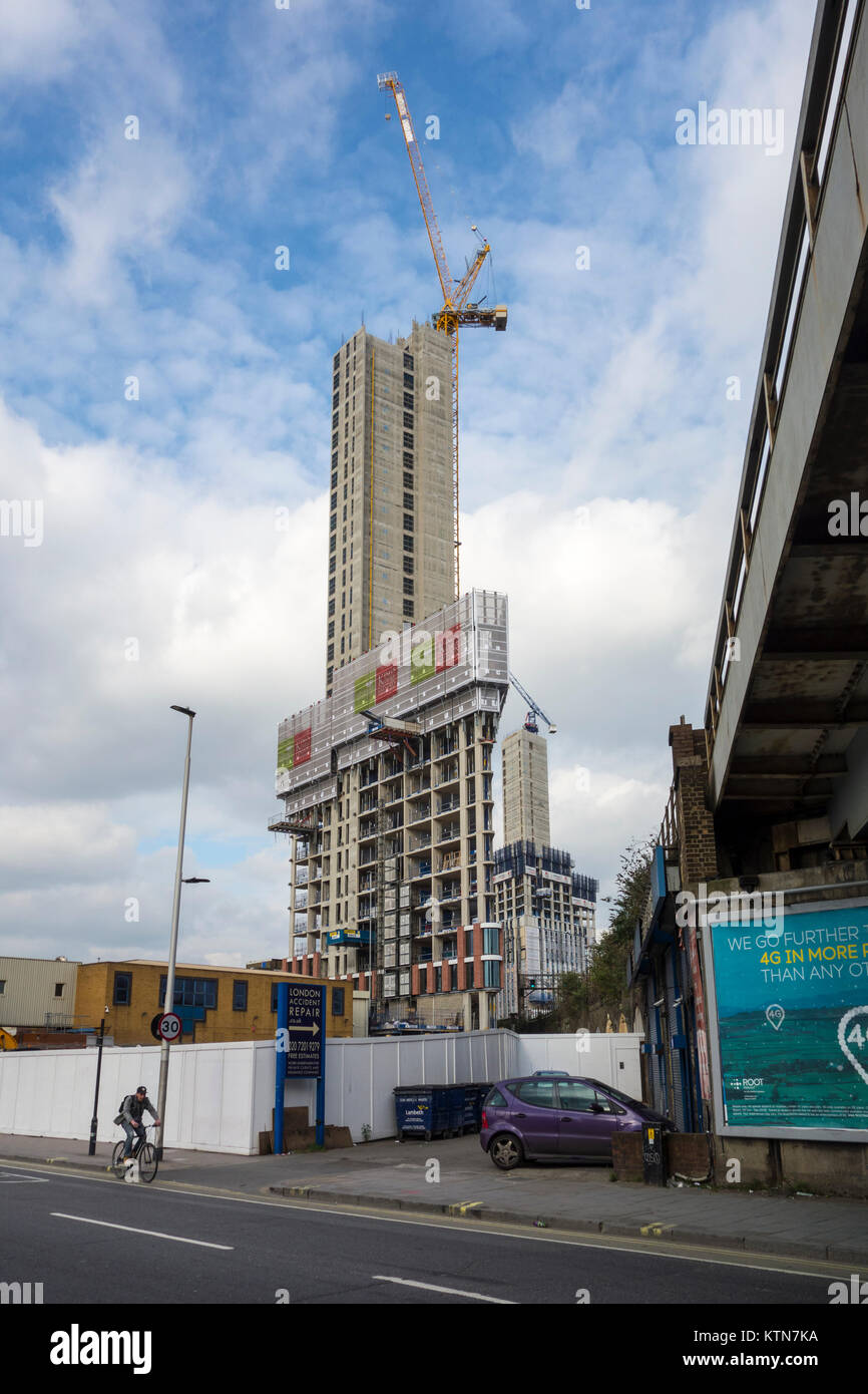 Development in Nine Elms area, London, from Wandsworth Road