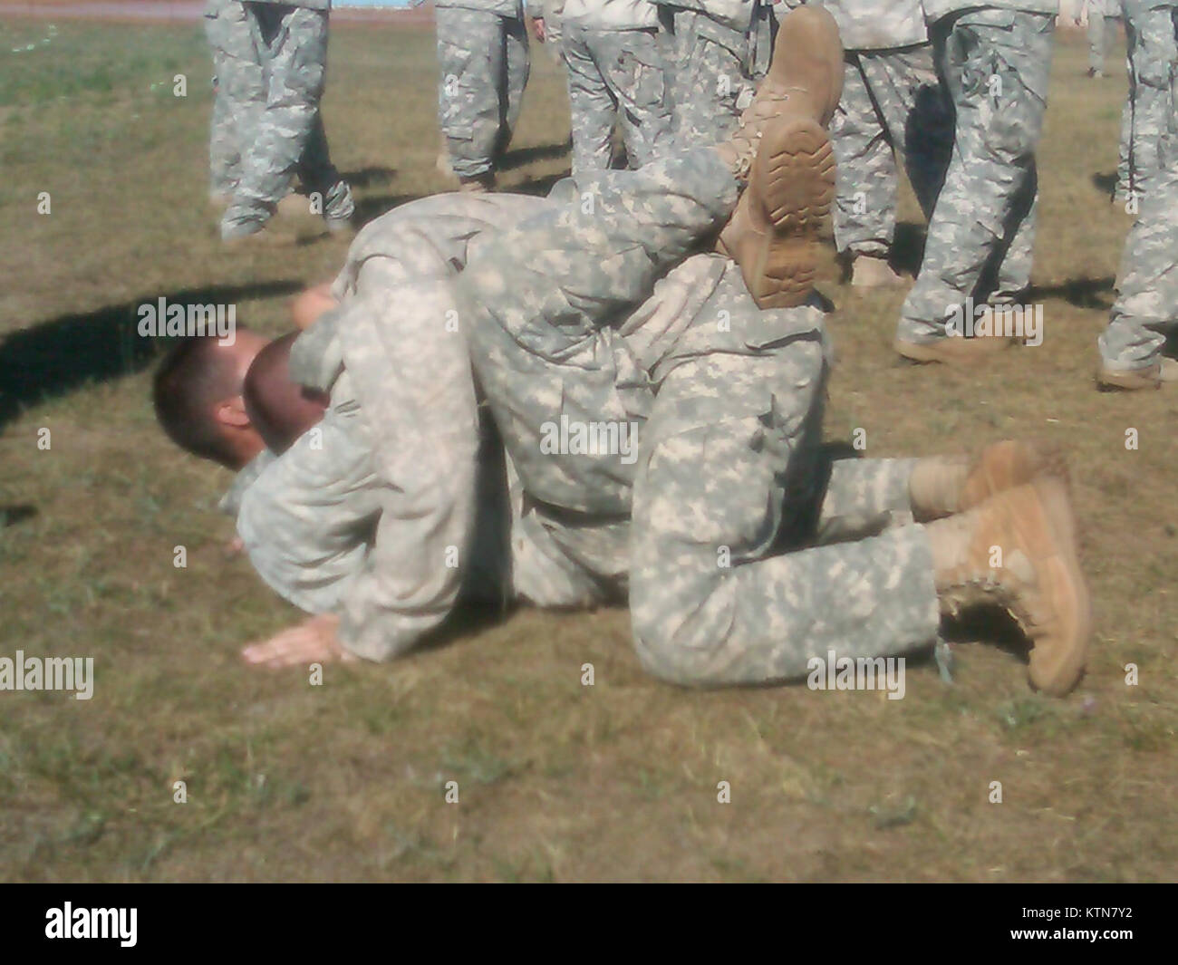 FORT DRUM 101st Expeditonary Signal Battalion Soldiers practice combatives moves during PMT at
