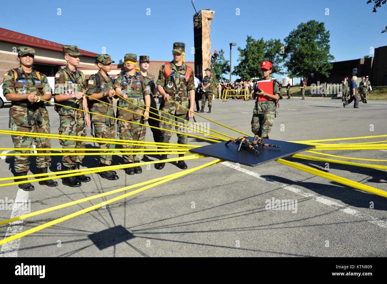 Members of the Civil Air Patrol participate in a teambuilding exercise