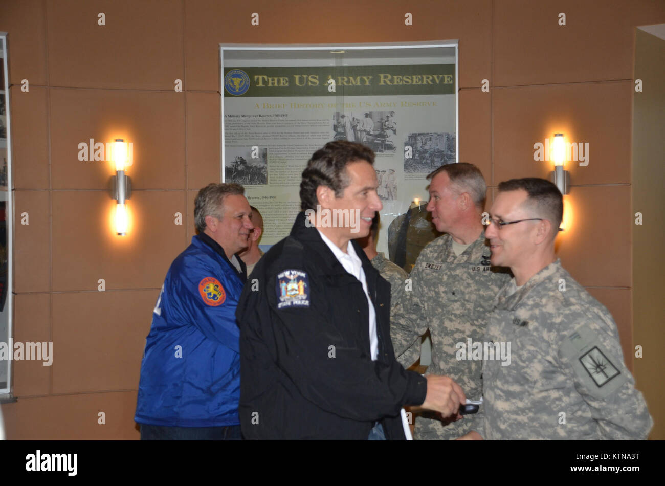 FARMINGDALE-- Gov. Andrew Cuomo greets New York Army National Guard Lt ...