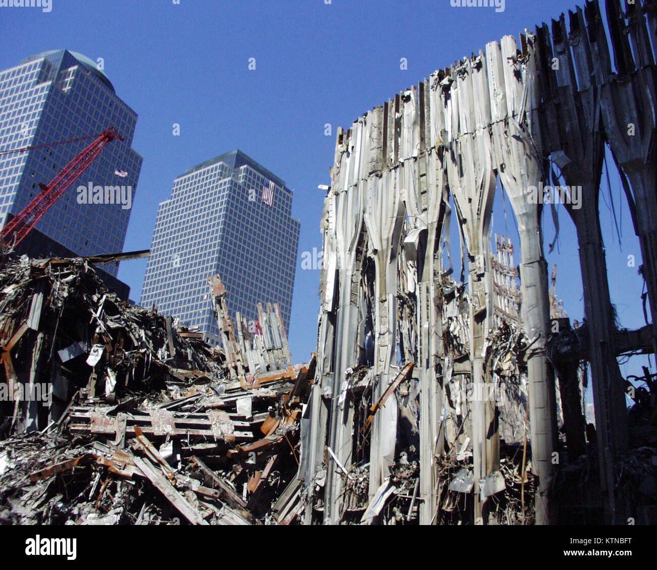 NEW YORK – A view of the pile at ground zero October 4, 2001