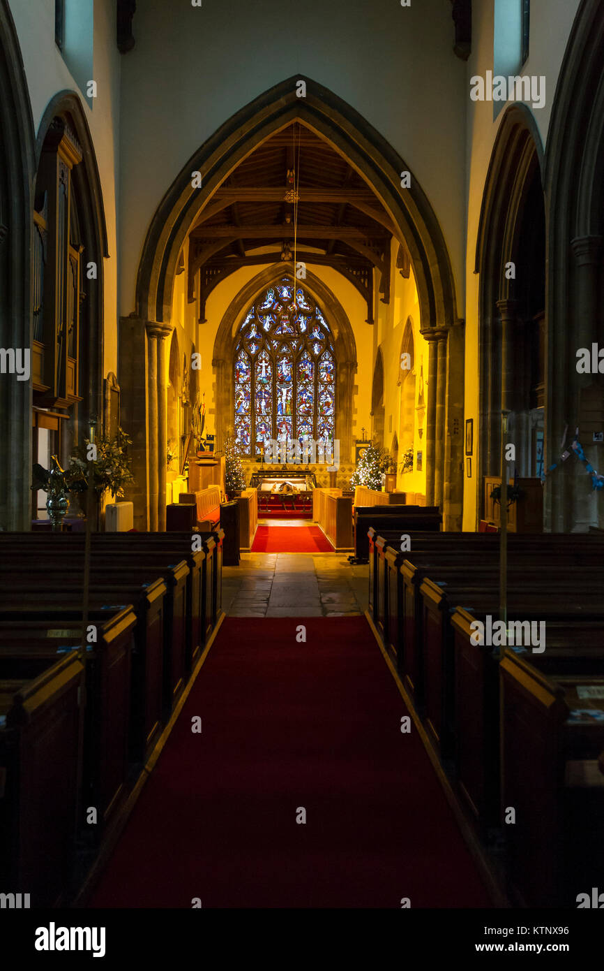 Interior of St Dionysius, Church, Market Harborough,  Leicestershire. Stock Photo