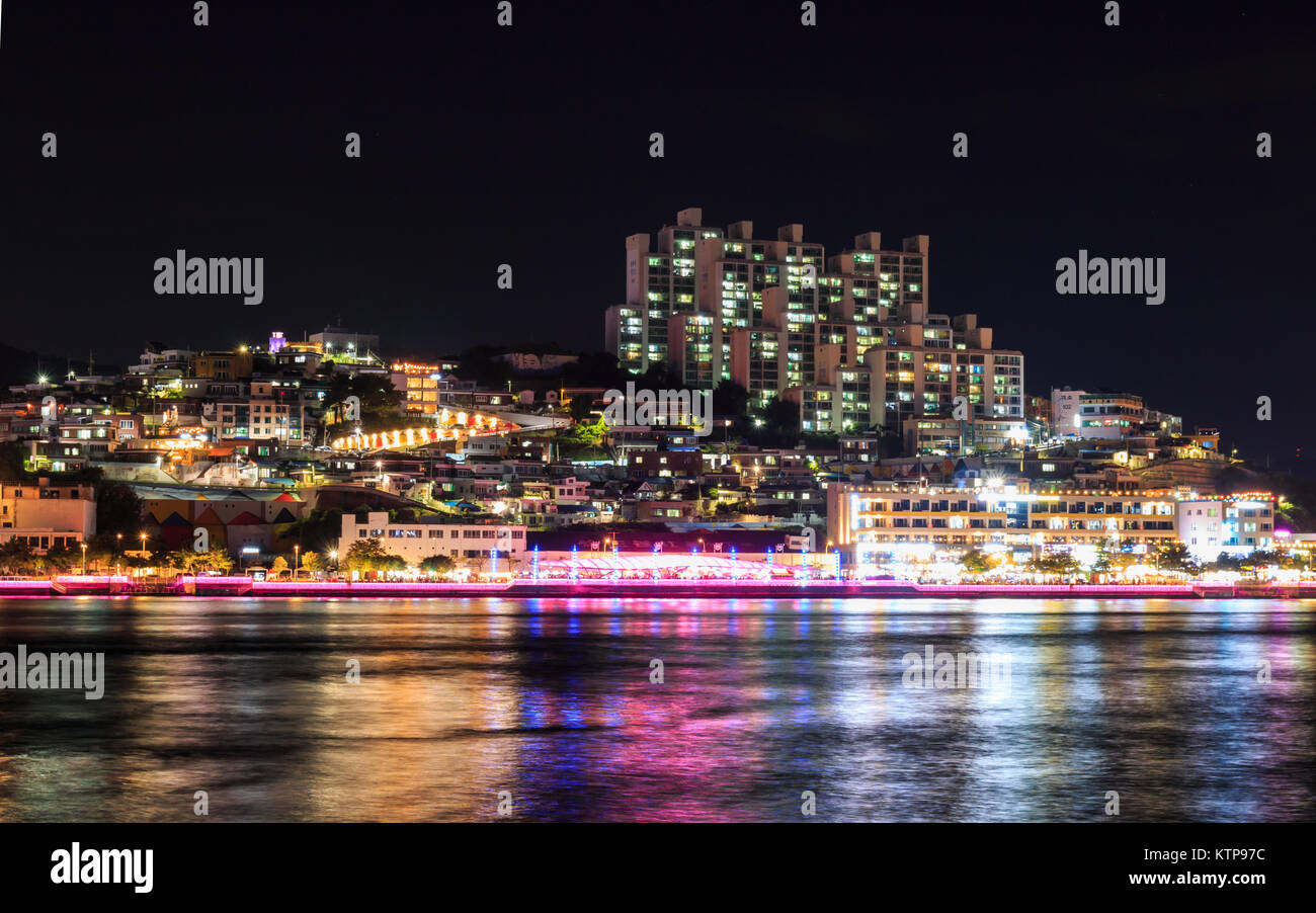 Nightscape of Yeosu in South Korea Stock Photo