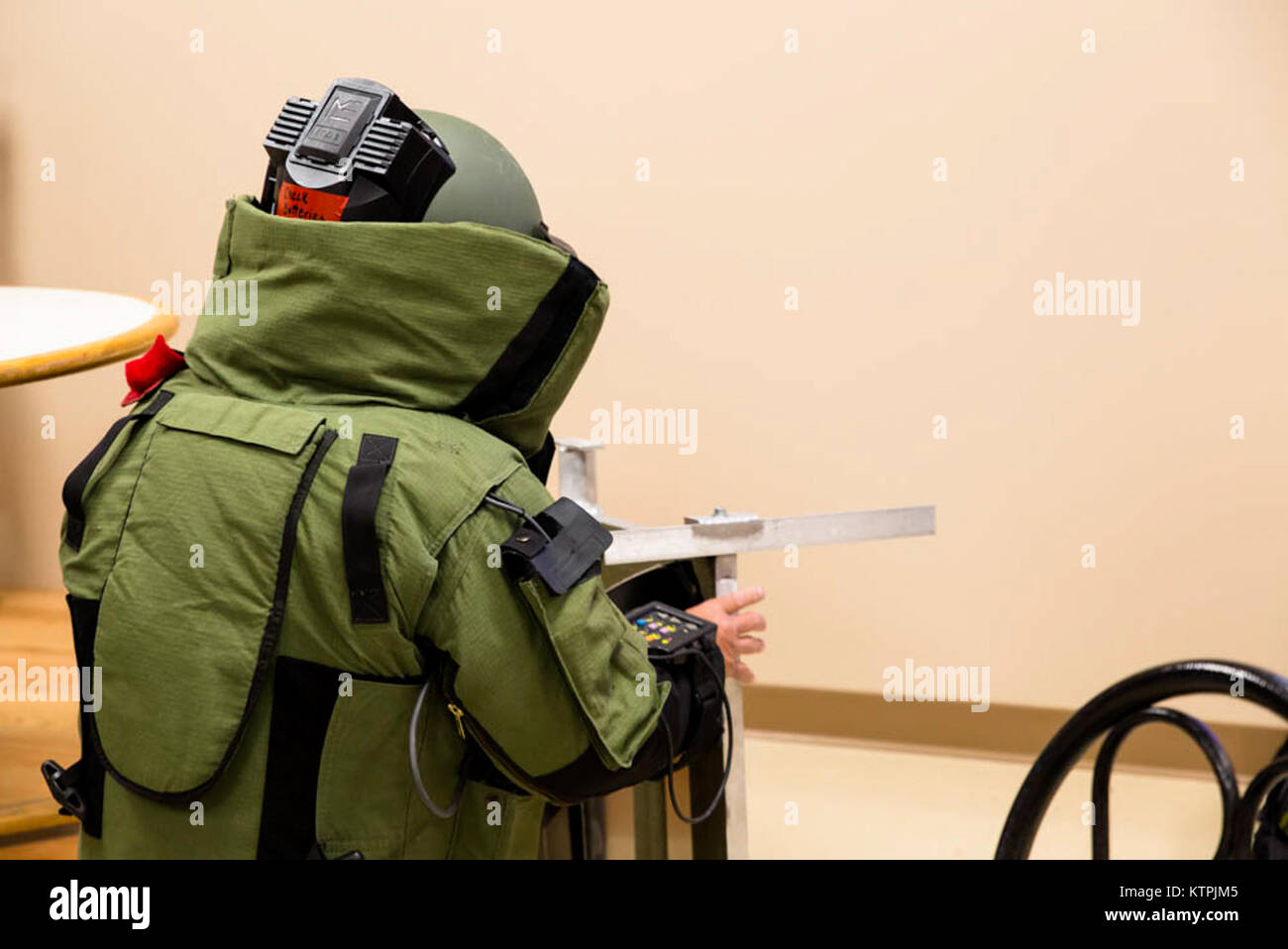 An officer of the Endicott Police Department, NY, renders a training