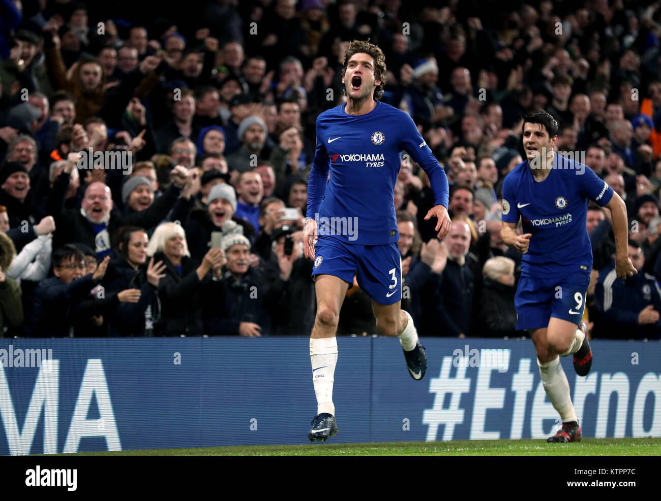 Alonso Goal Chelsea's Marcos Alonso celebrates scoring his side's second goal of ...
