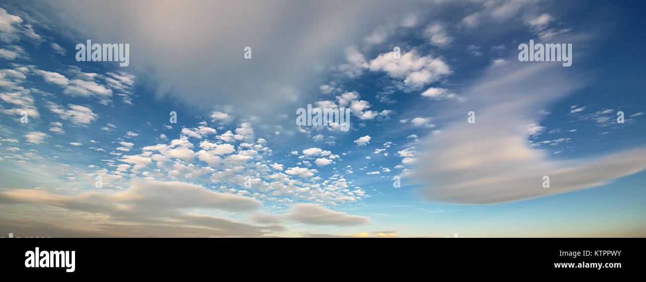 Beautiful sky with clouds panorama background Stock Photo - Alamy