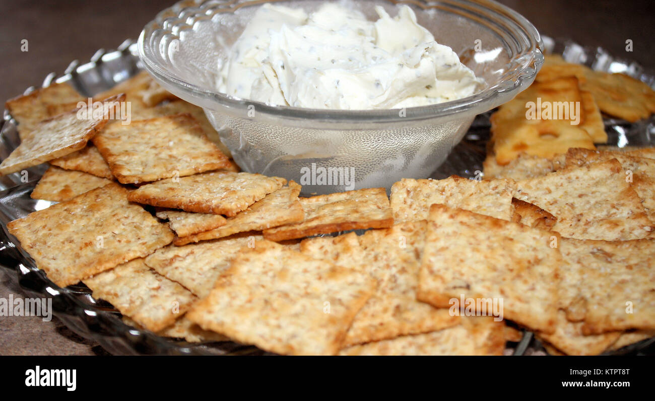 Crackers with Dip Stock Photo Alamy