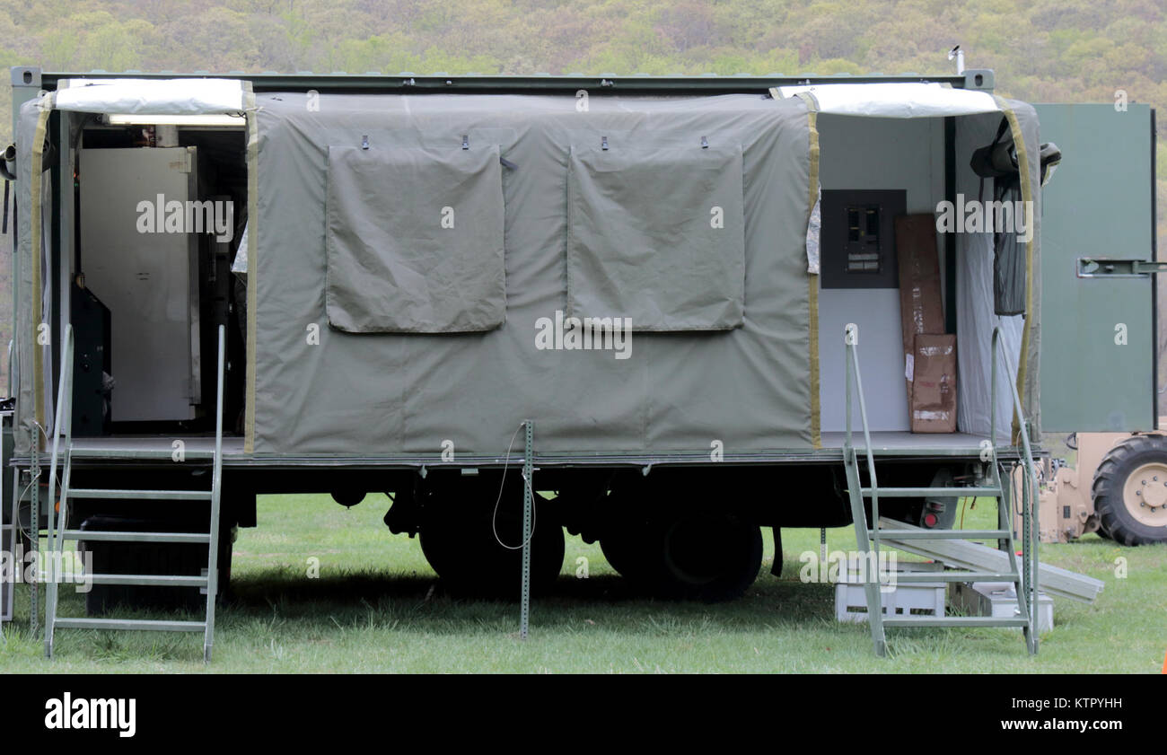 A New York Army National Guard Army Field Containerized Kitchen is