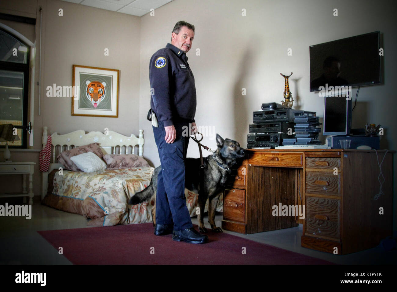 MTA Police K9 unit director Lt. John Kerwick and his dog, Seabee, go