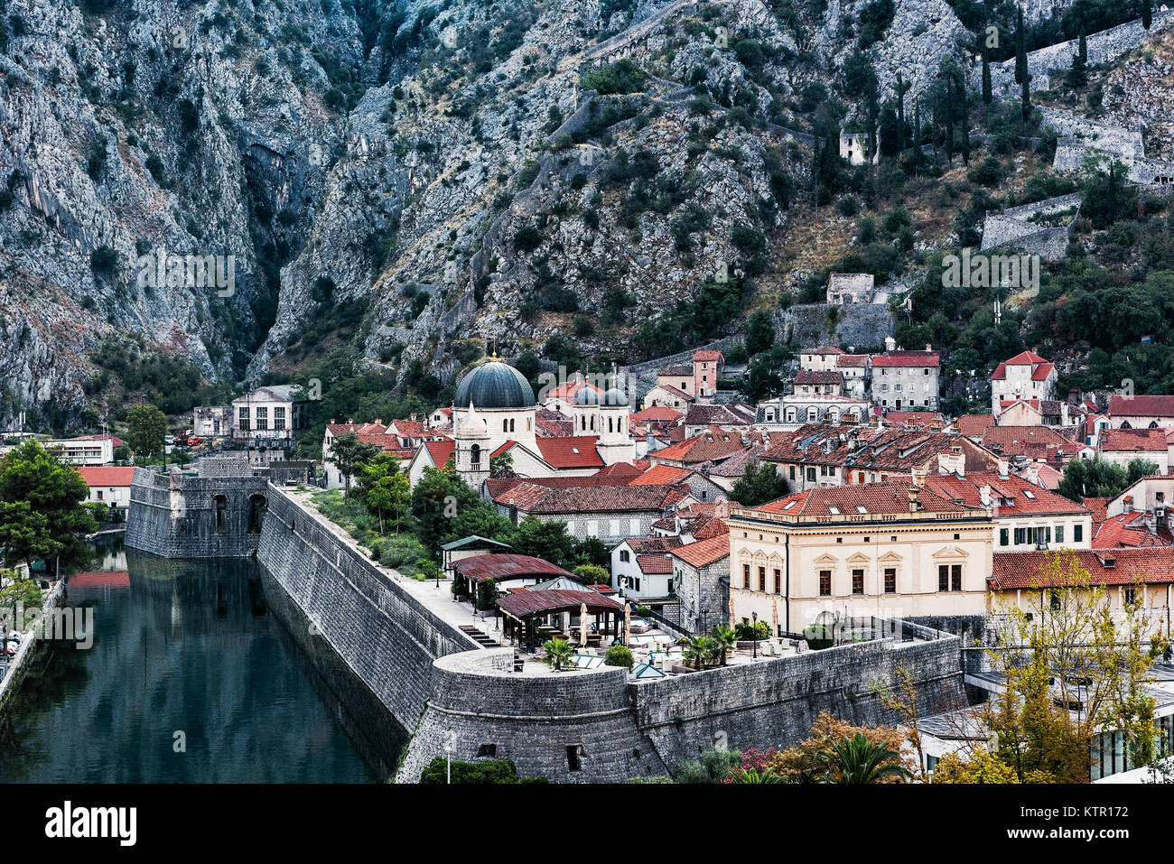 Fortified old town Kotor, Montenegro. Stock Photo