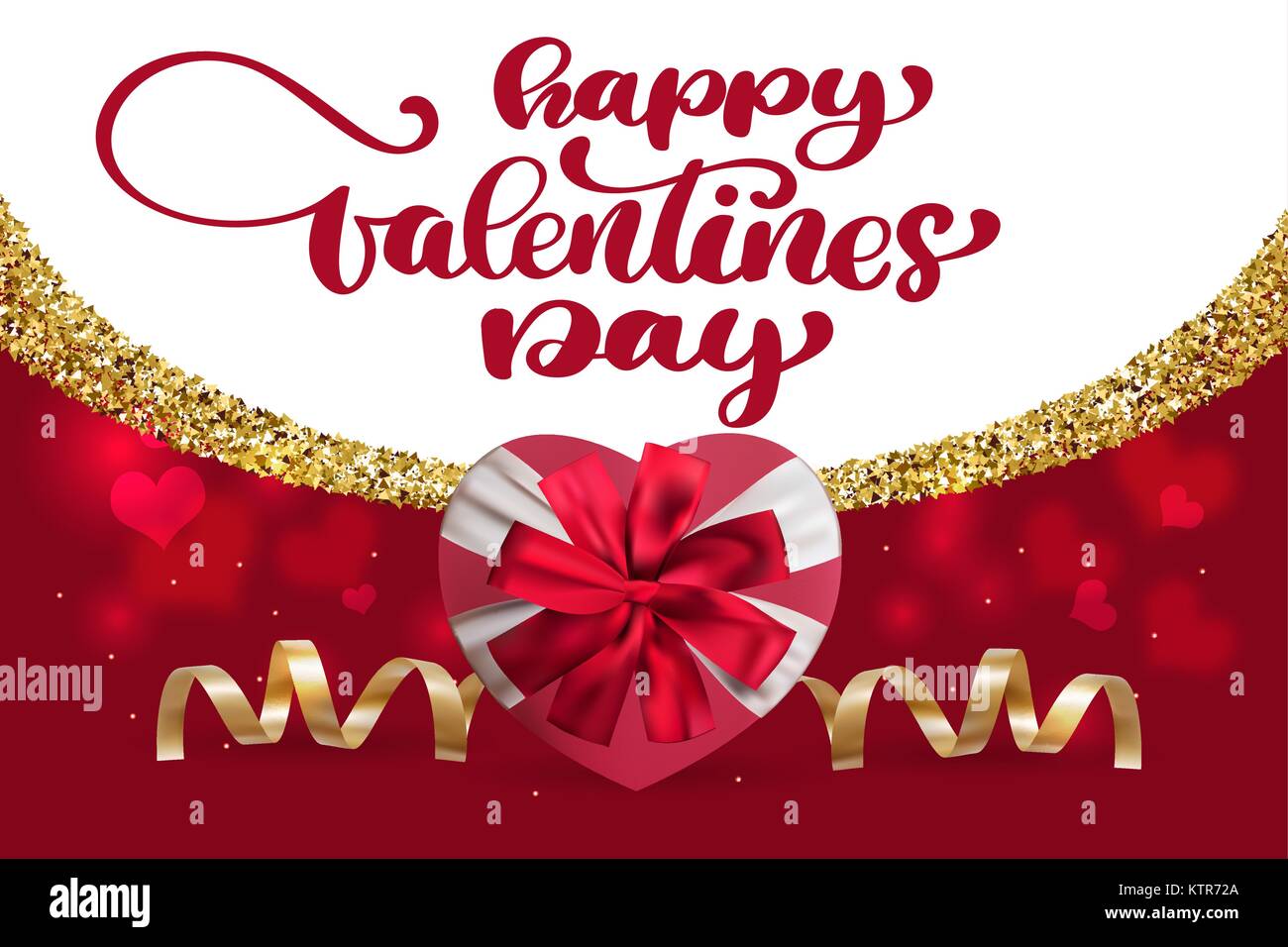 Happy Valentines Day Hand Drawing Vector Lettering design. Card with ...