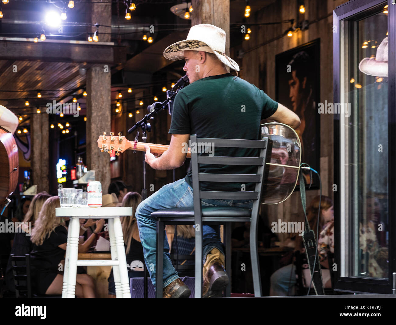 Live country music in a Nashville bar, Tennessee, USA. Stock Photo