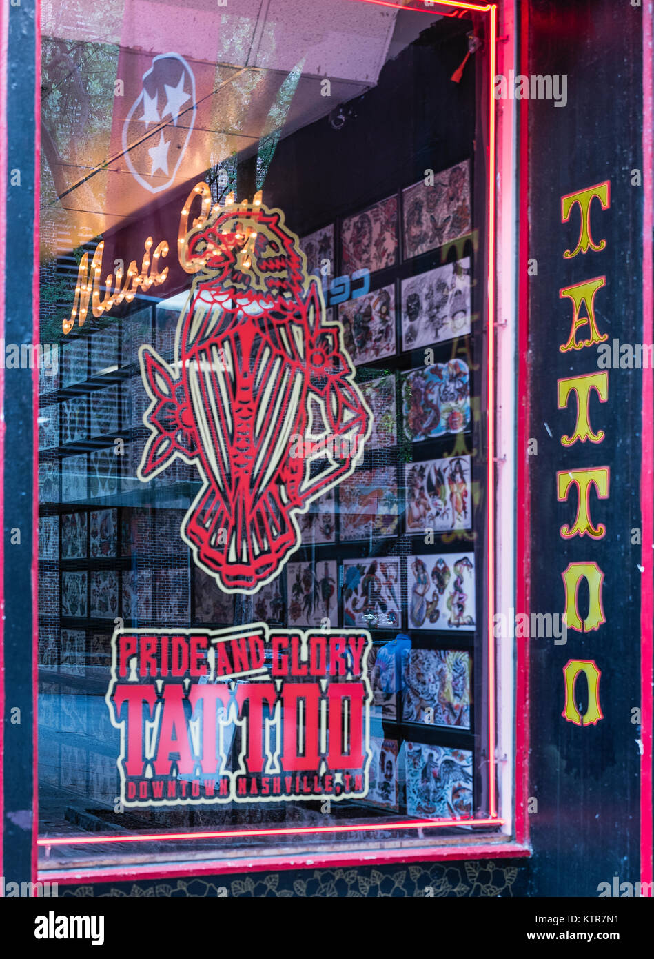 Tatoo parlor, Nashville, Tennessee, USA. Stock Photo