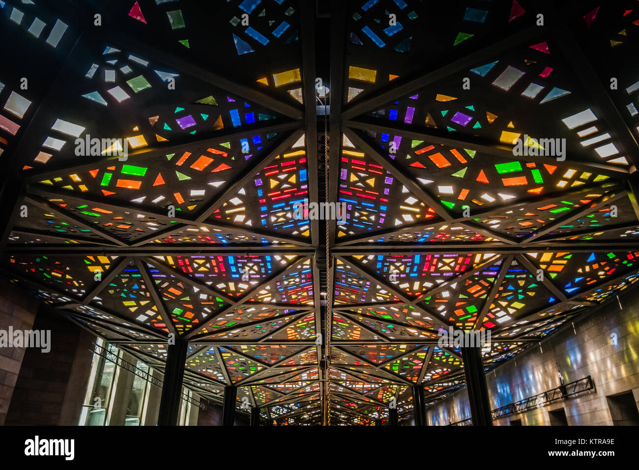 colorful glass ceilings inside national gallery of victoria melbourne Stock Photo