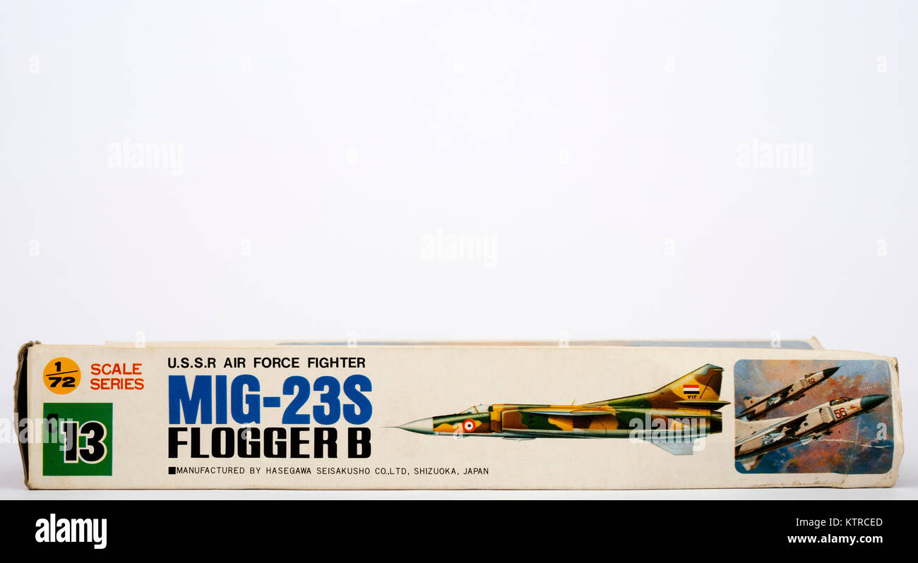 Hasegawa Mig-23S Flogger B model aircraft kit Stock Photo