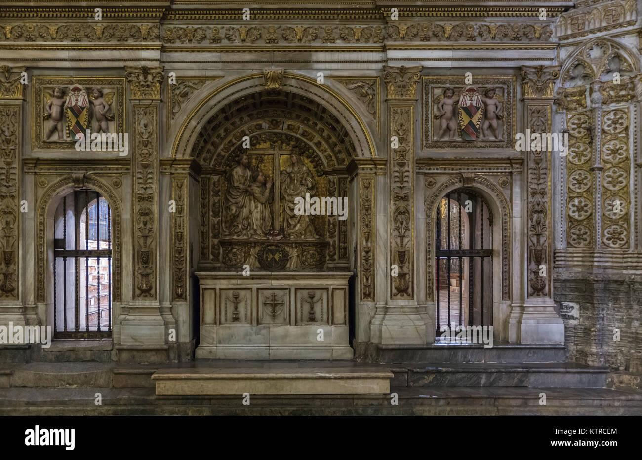 Toledo. Spain. - January 28, 2014: Small altar. Chapel located inside the Cathedral in Toledo. Spain. Stock Photo