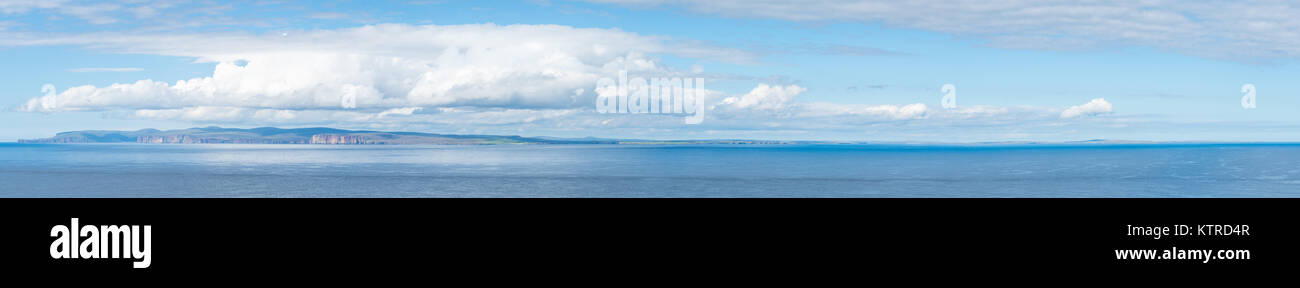 Orkney Islands as seen from Dunnet Head, the most northerly point of the mainland of Great Britain. Stock Photo