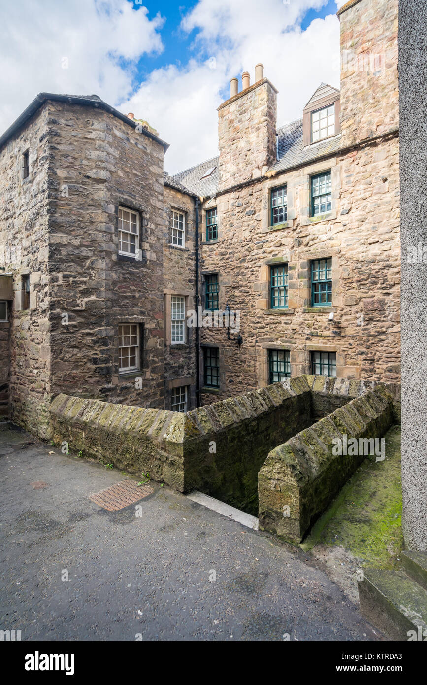 Typical stone buildings in Edinburgh old town. Stock Photo