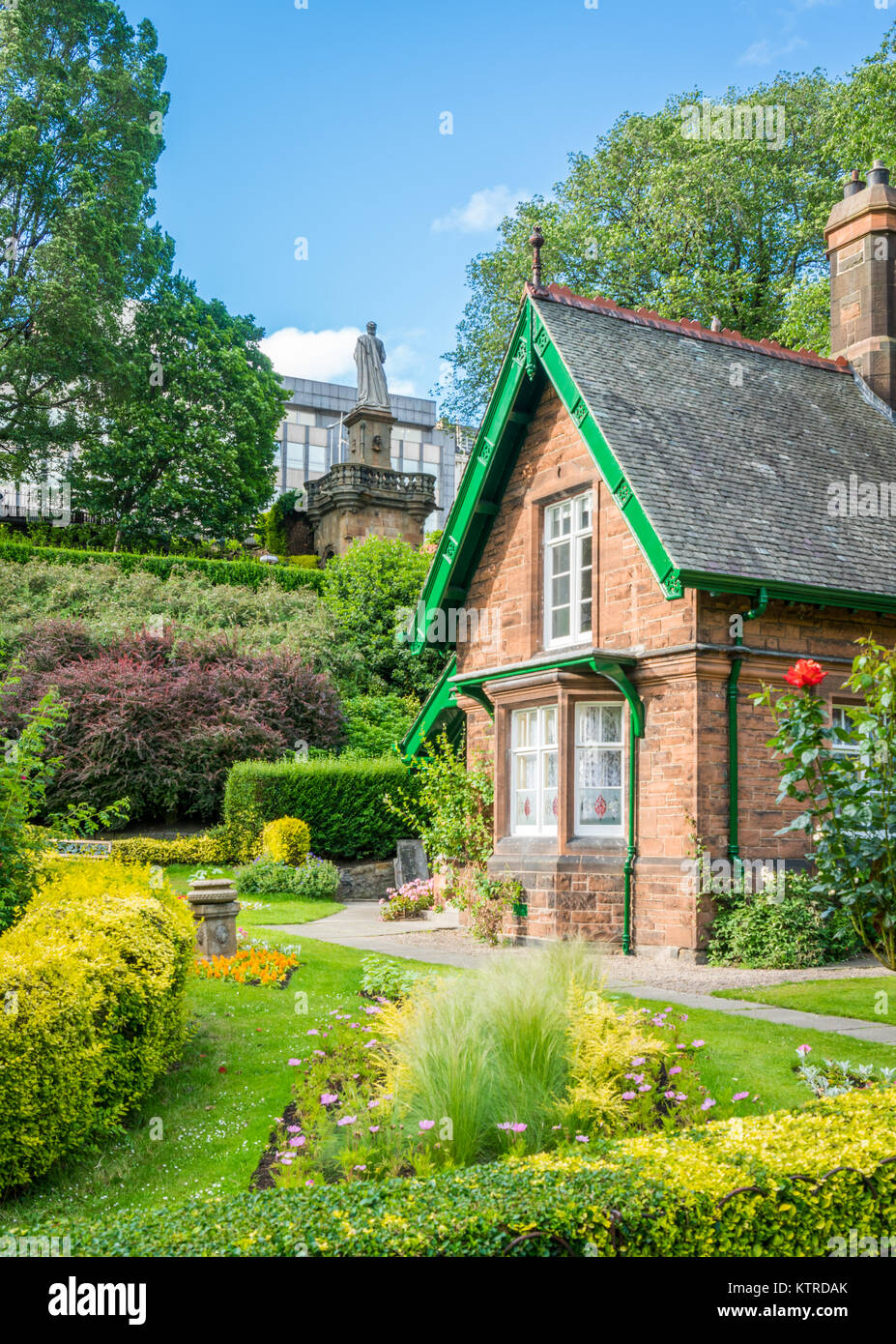 Great Aunt Lizzie's House in Princes Street Gardens on a sunny summer afternoon. Edinburgh, Scotland, Stock Photo