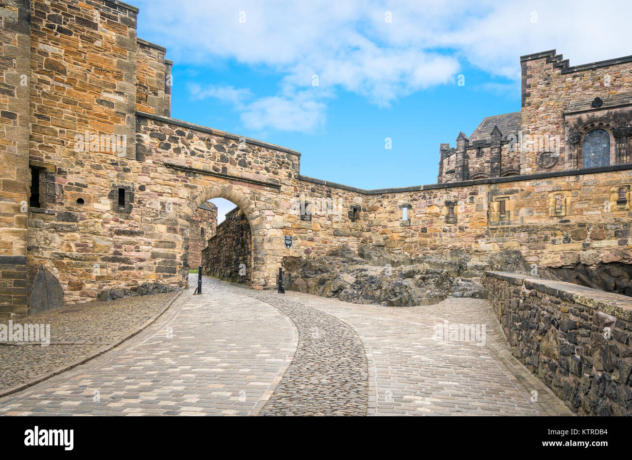 Entrance to the Edinburgh Castle inner square, Scotland. Stock Photo