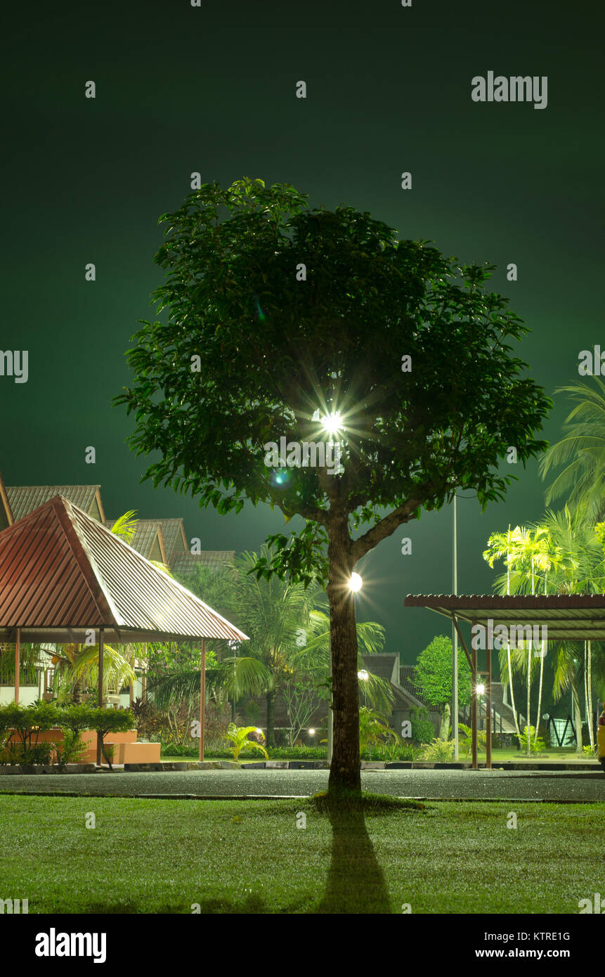 Night view of some resort during MCO period in Langkawi Island in Malaysia. Stock Photo