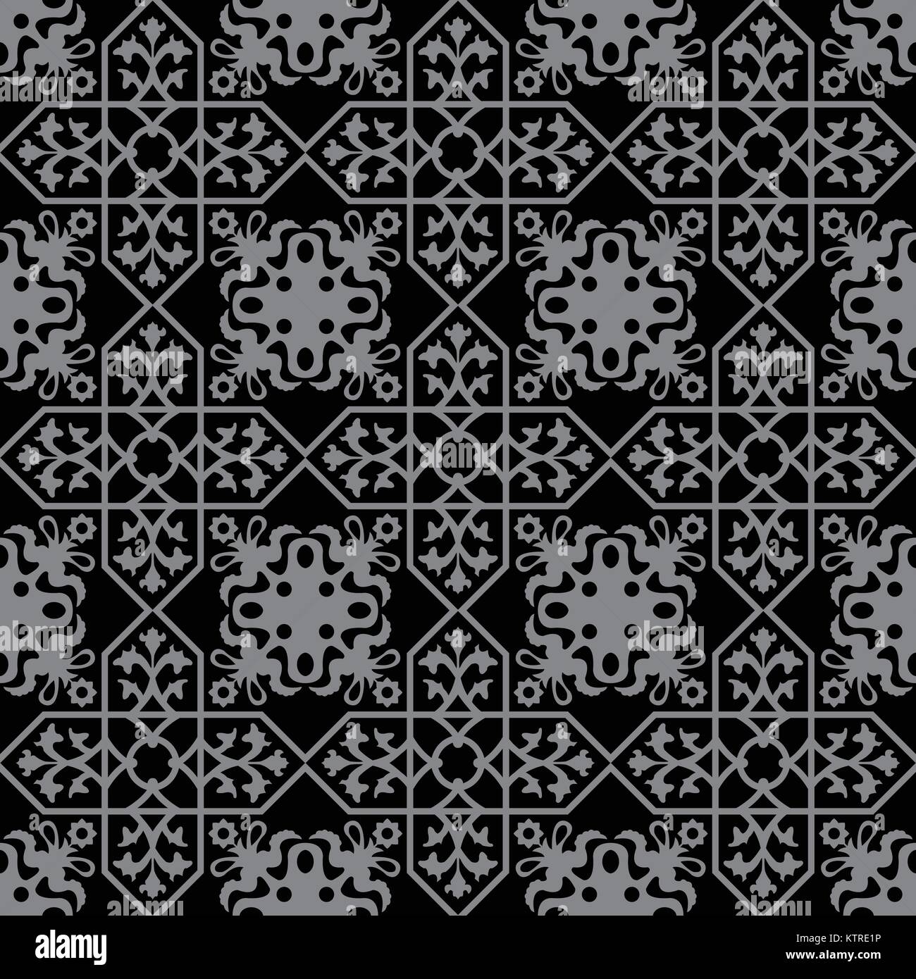 Antique seamless silver background cross flower geometry line Stock ...