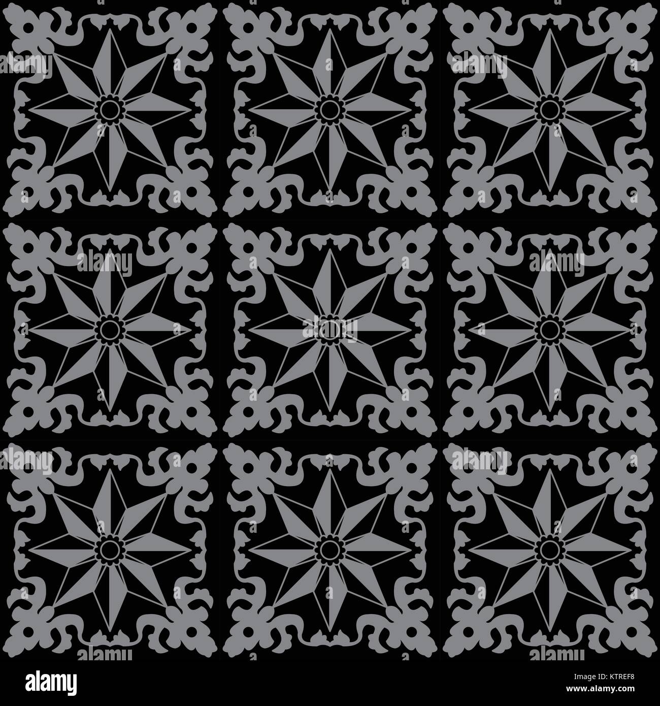 Antique seamless silver background leaf spiral vine flower Stock Vector ...