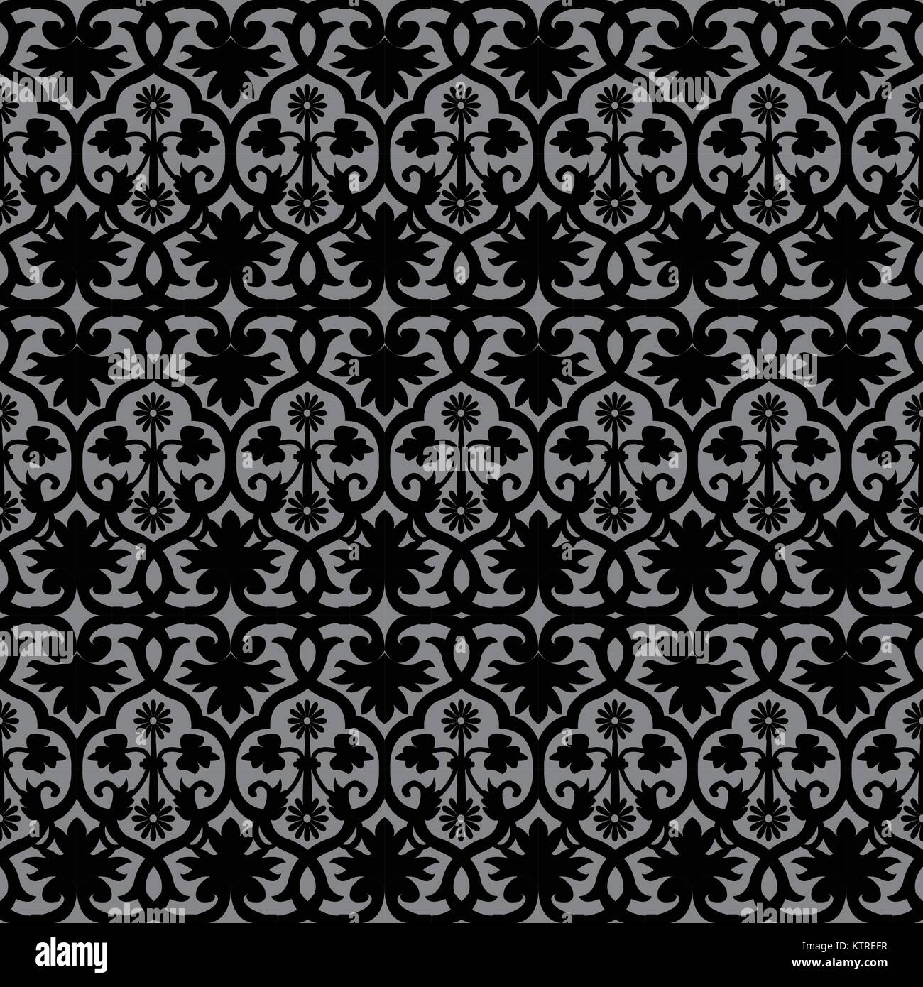 Antique seamless silver background spiral round flower Stock Vector ...