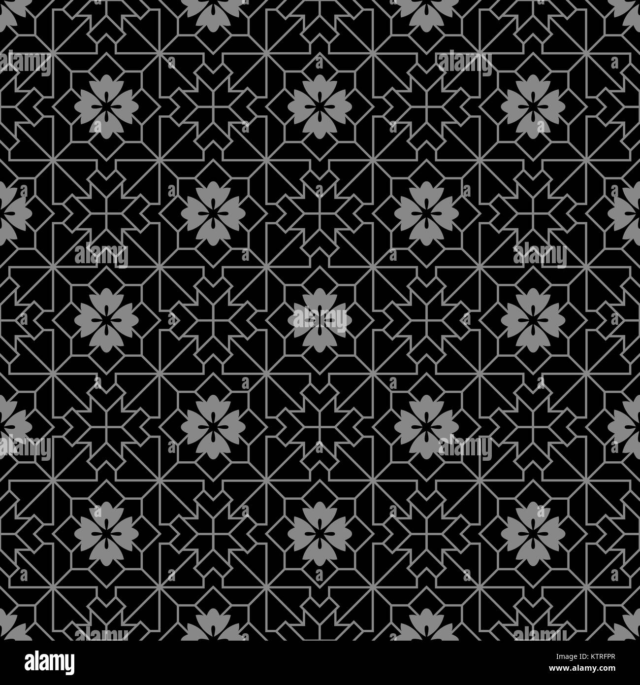 Antique seamless silver background cross geometry line flower Stock ...