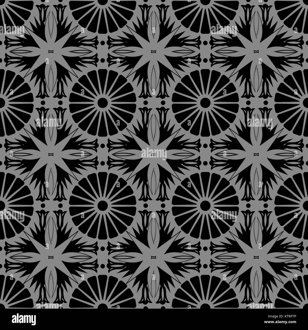 Antique seamless silver background round flower point leaf cross Stock ...