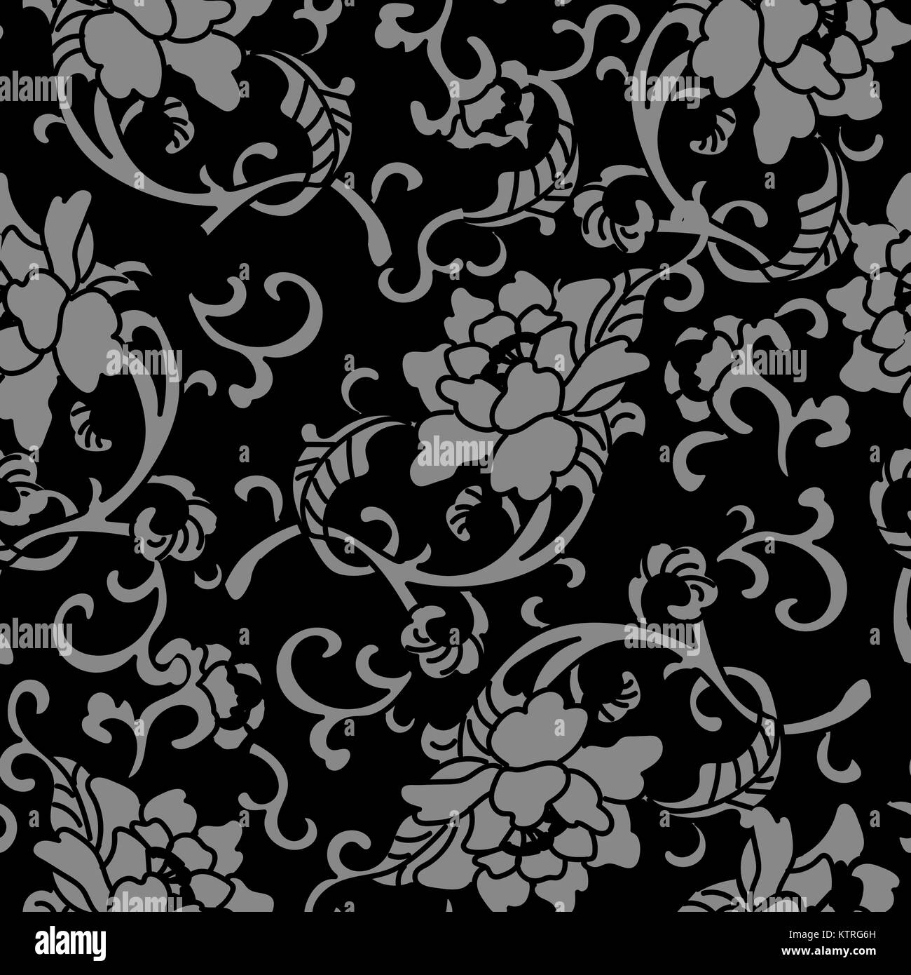 Antique seamless background spiral botanic flower leaf Stock Vector ...