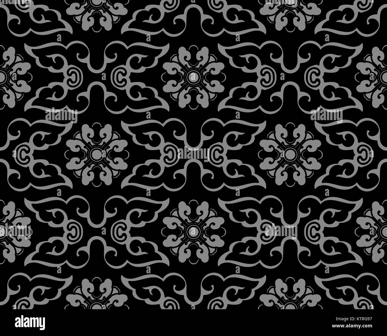 Antique seamless background round curve cross flower Stock Vector Image ...