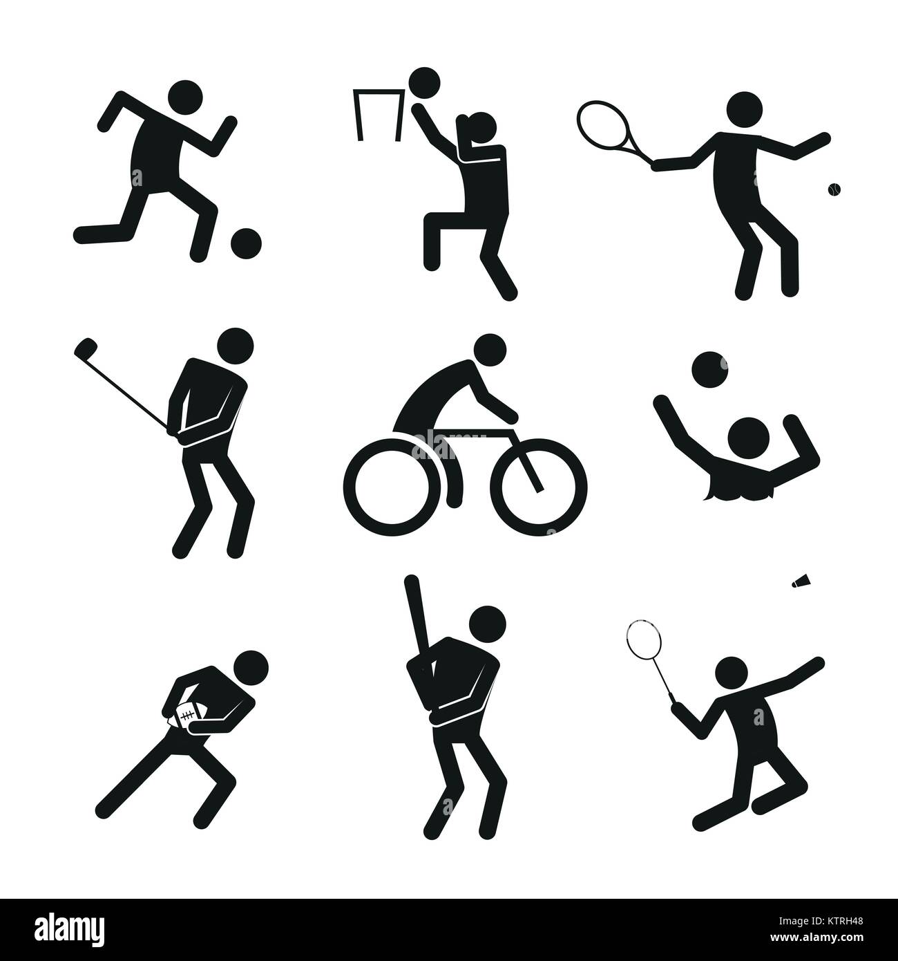 Sport Figure Symbol Vector Illustration Graphic Design Set Stock Vector