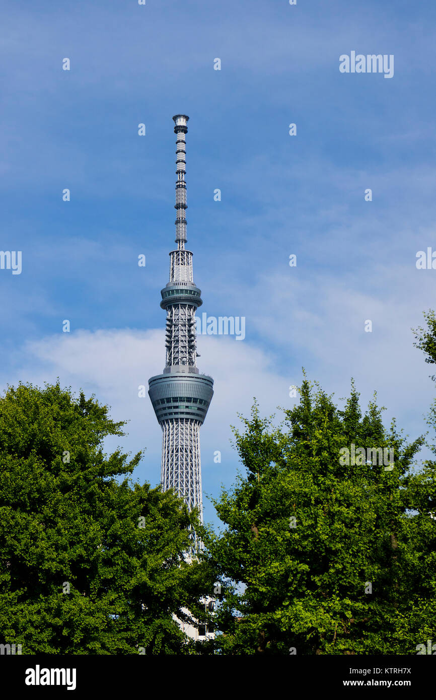 Tokyo -  Japan, June 17, 2017: Tokyo Sky Tree in Sumida, Tokyo, the primary television and radio broadcast site for the Kanto region Stock Photo