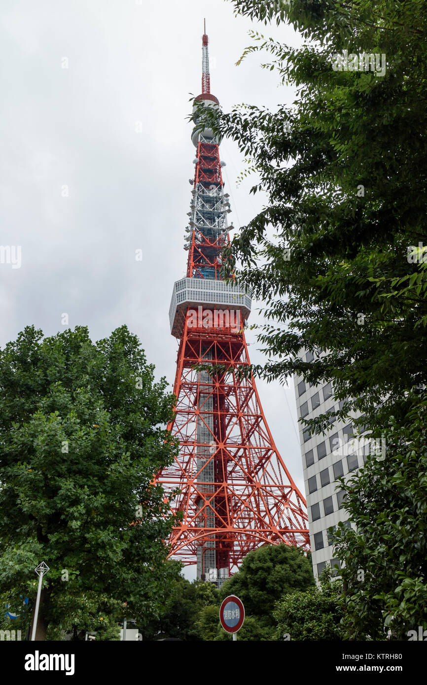 Tokyo -  Japan, June 18, 2017: Tokyo Tower, a communications and observation tower in the Shiba-koen district of Minato Stock Photo