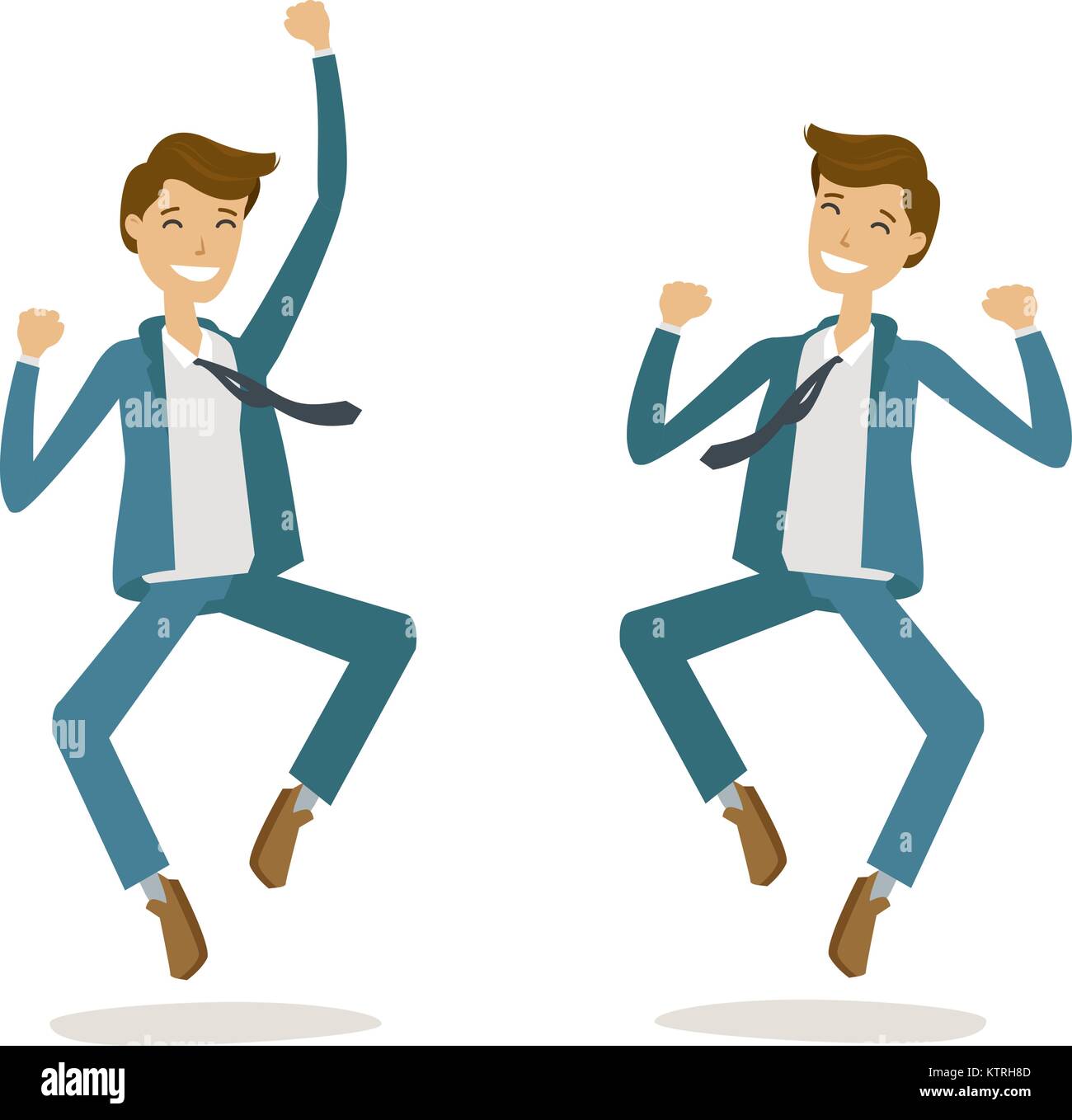 Successful businessman or student. Luck, success, happy concept. Cartoon vector illustration Stock Vector