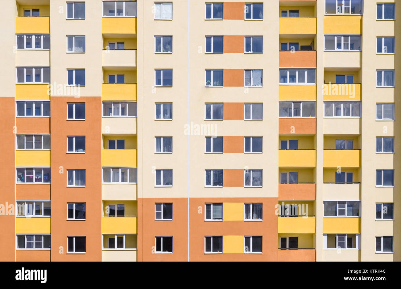 Many Apartments in Building. Stock Photo