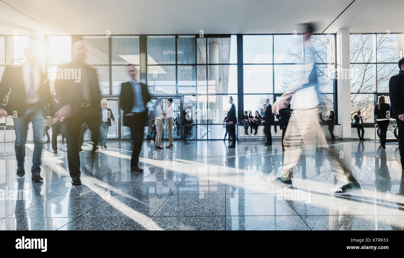 trade fair crowd in a modern hall Stock Photo Alamy