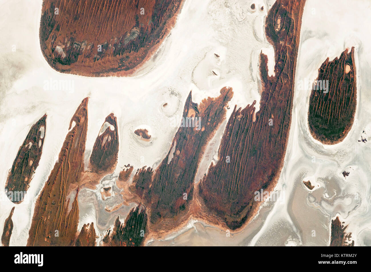Lake Hazlett and Lake Willis in Western Australia's Great Sandy Desert Stock Photo