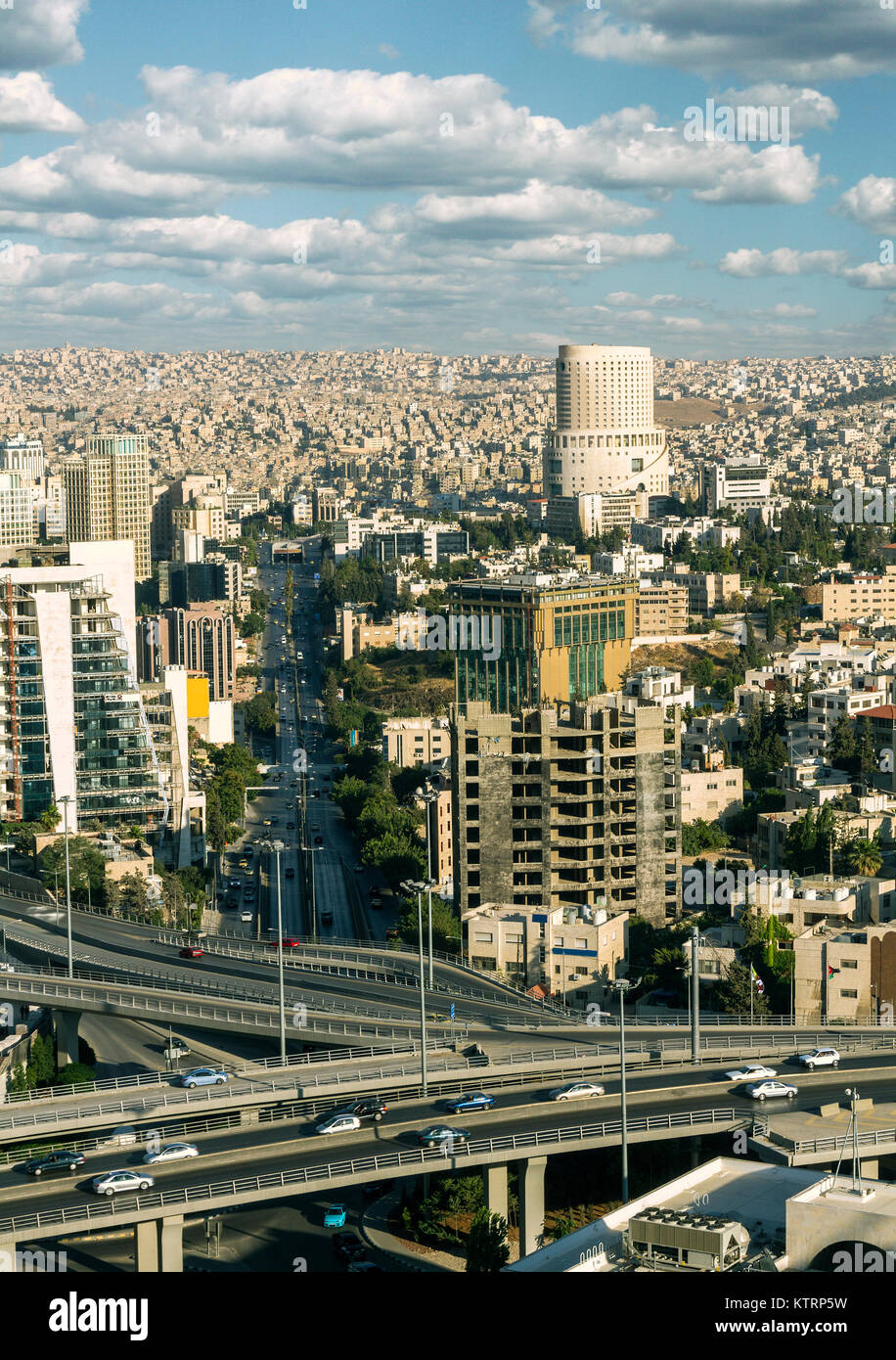 Top view of Amman city landscape the capital of jordan Stock Photo
