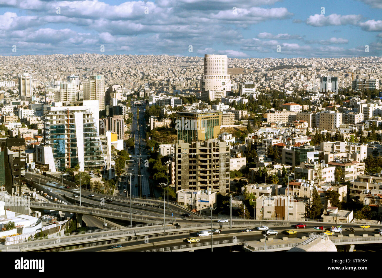 Top view of Amman city buildings the capital of jordan Stock Photo