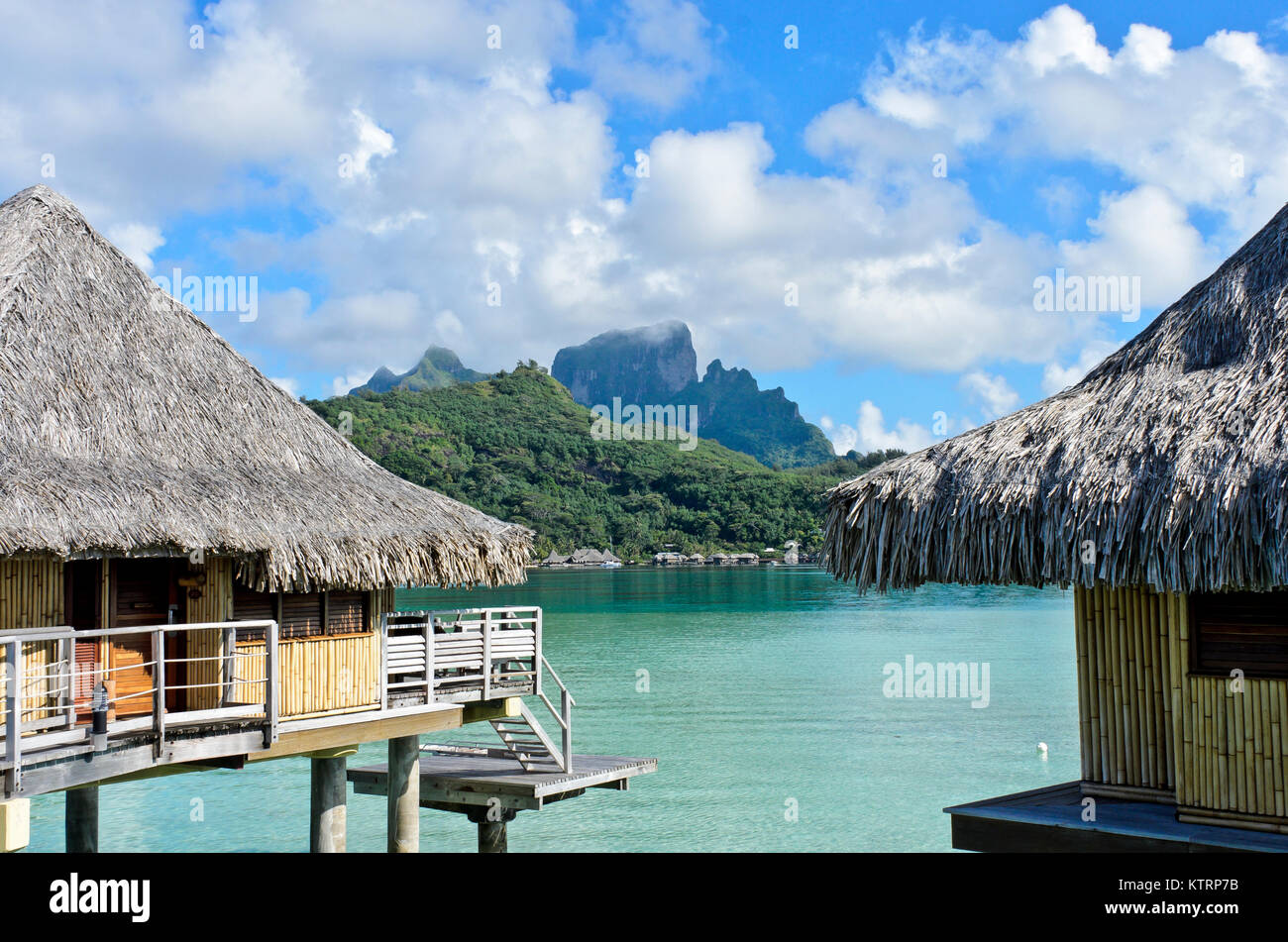 InterContinental Bora Bora Le Moana Resort, Bora Bora, French Polynesia Stock Photo