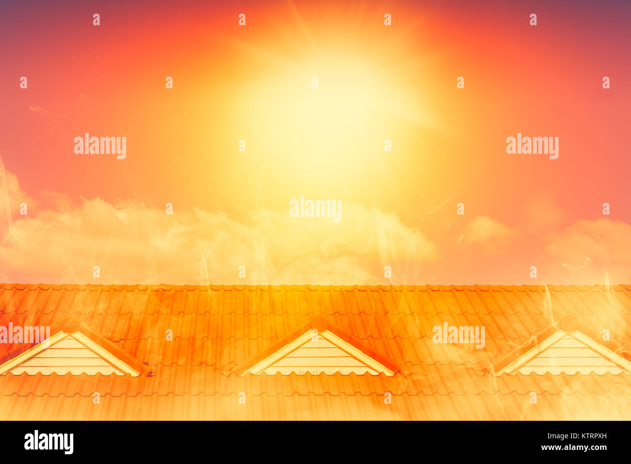 very hot weather over heat summer sunny day. Stock Photo