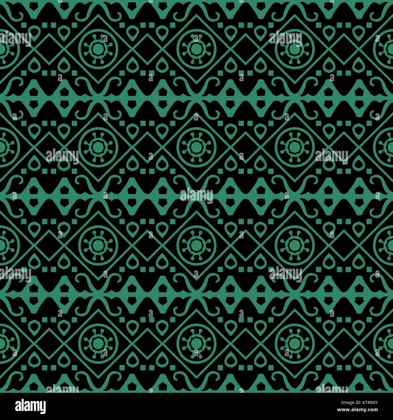 Antique seamless green background check round aboriginal geometry Stock ...