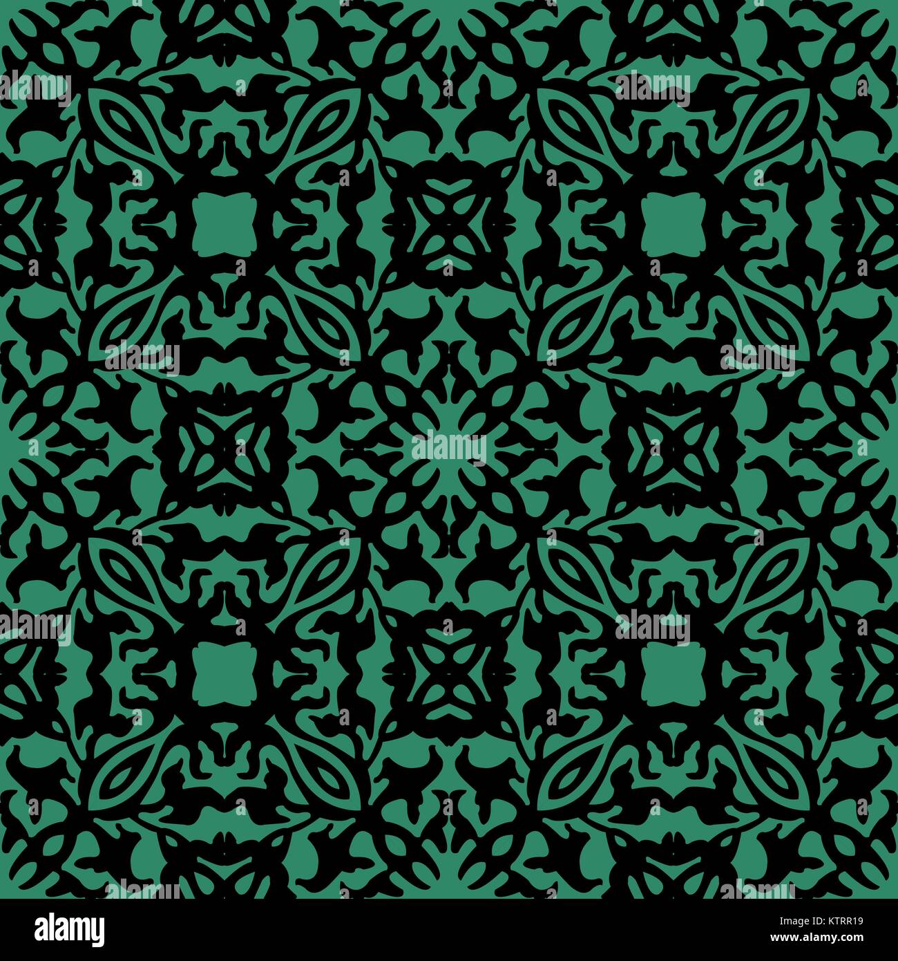 Antique seamless green background curve geometry kaleidoscope Stock ...