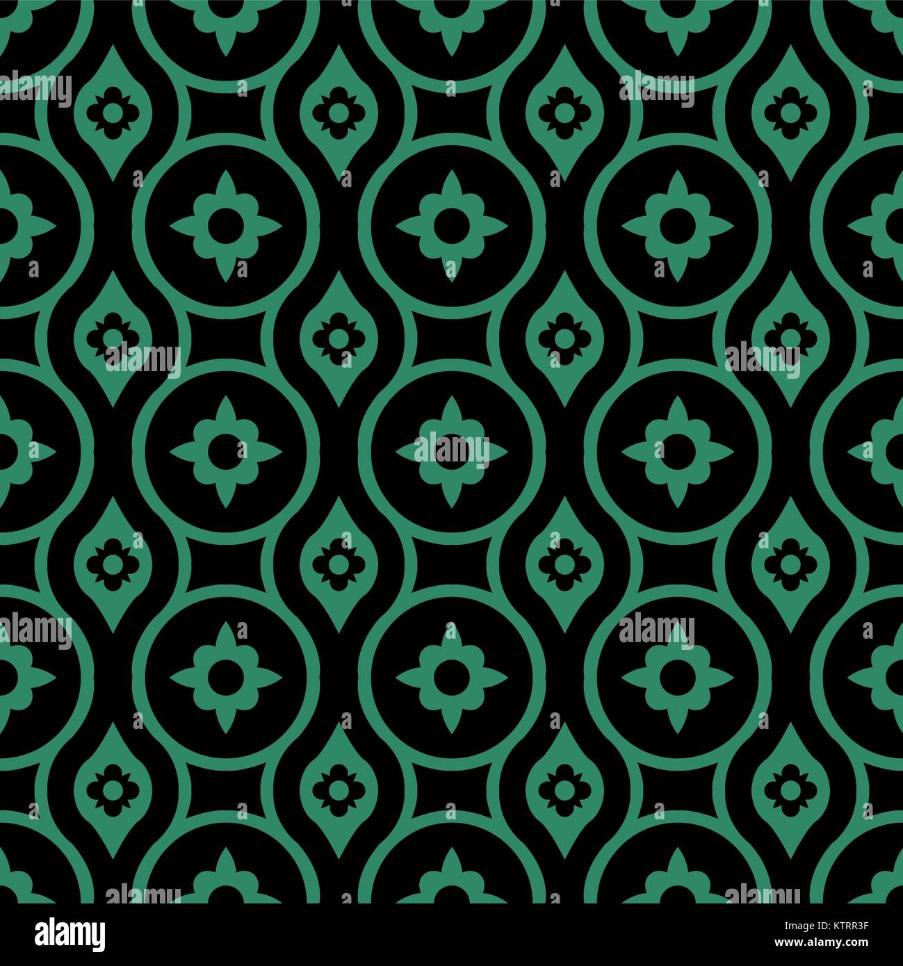 Antique seamless green background round geometry flower Stock Vector ...