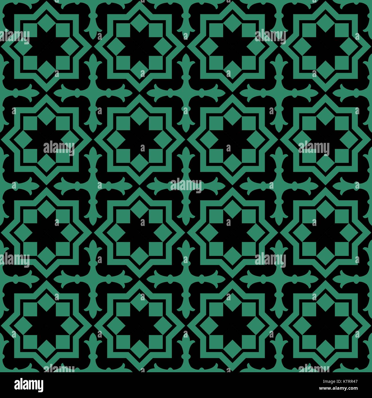 Antique seamless green background star cross geometry Stock Vector ...